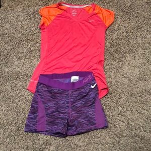 Nike outfit small shirt medium shorts both dri fit